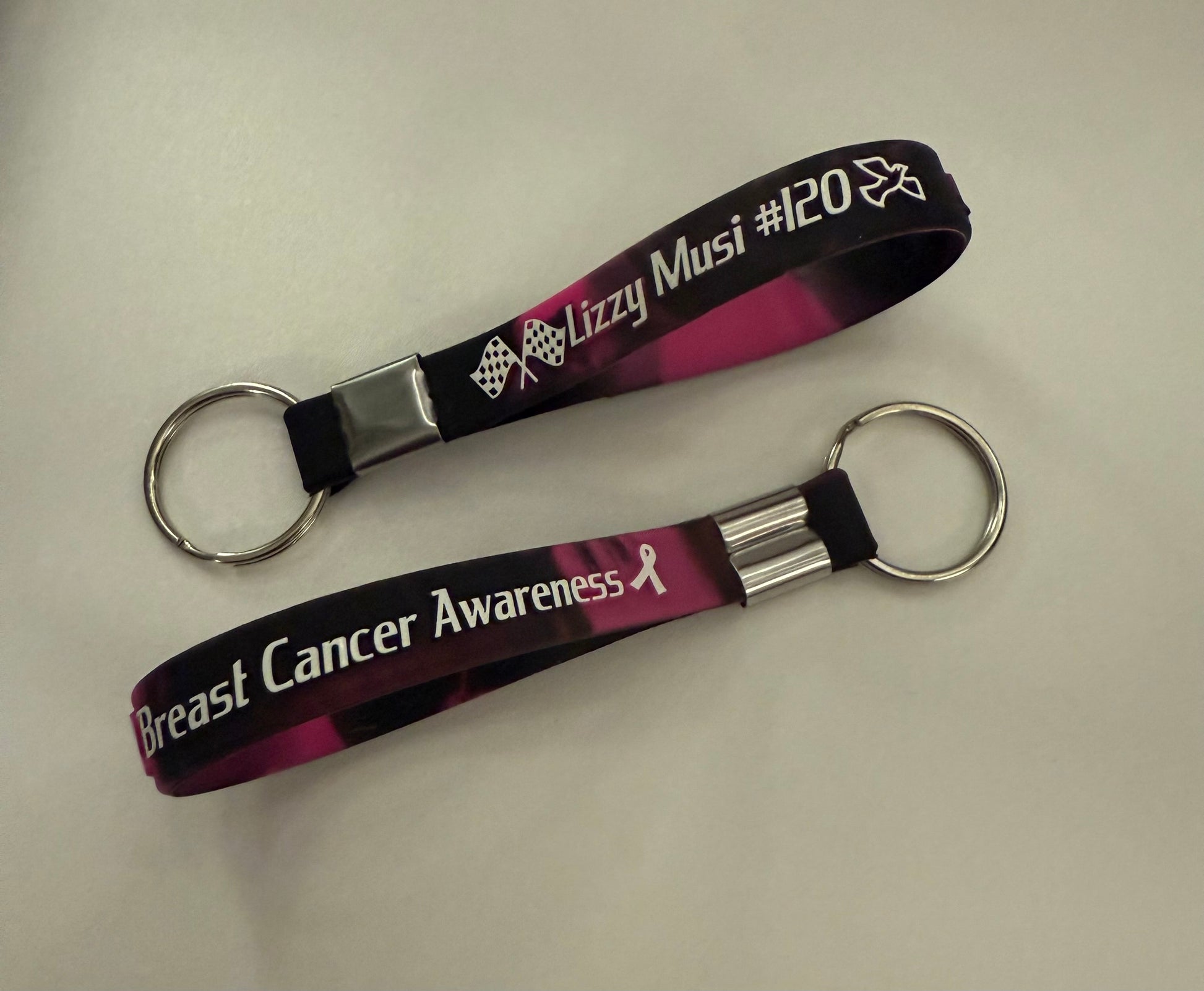 L.M. Breast Cancer Awareness Keychain – Tricia Musi Racing