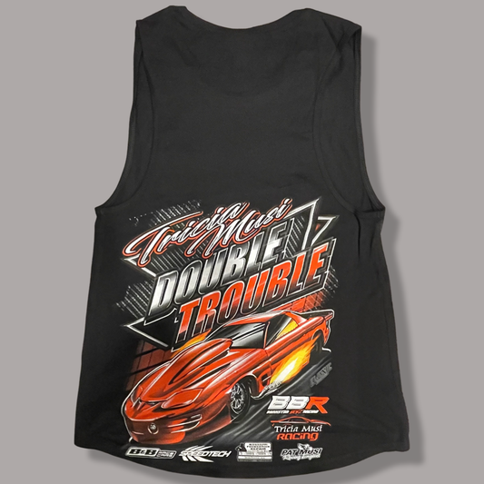 DOUBLE TROUBLE WOMENS MUSCLE TANKS